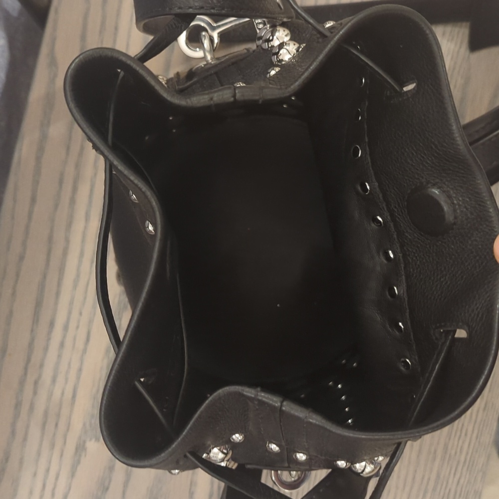 Kenzo Leather Silver Studded Bucket Bag - Picture 9 of 14